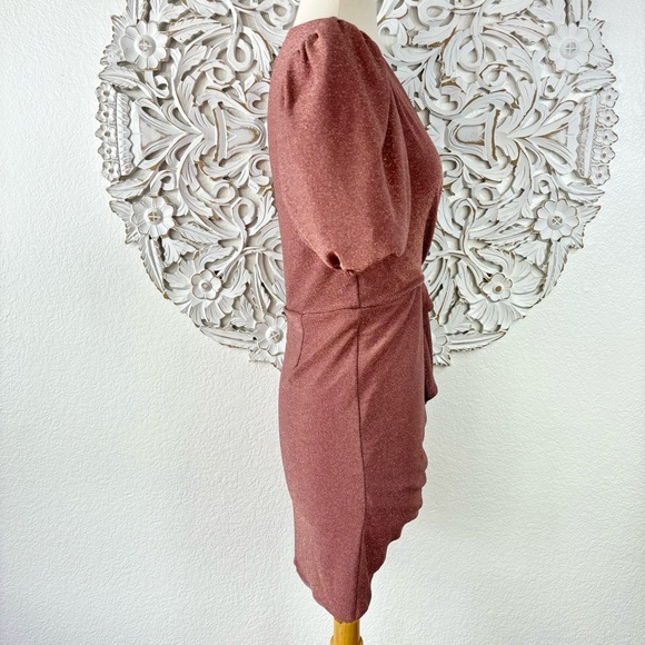 {Saylor} Deb Stretch Metallic Mini Dress, Rose, Size S - Picture 6 of 9